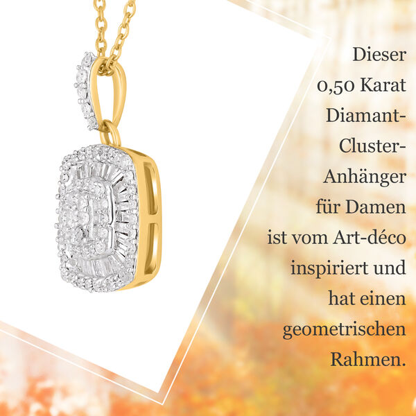 Art-déco Diamant Anhänger mit Kette- 0,50 ct. image number 6