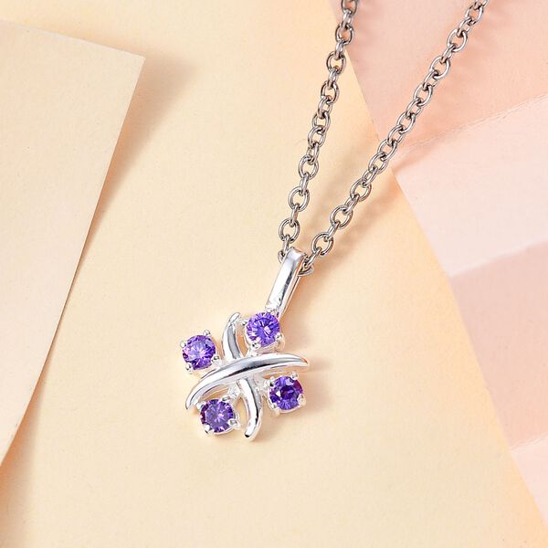 Designer Inspiriert XOXO Blauer Zirkonia Schmuckset 925 Silber und Edelstahl image number 2