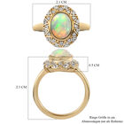 Natürlicher Äthiopischer Opal und Zirkon Ring 925 Silber vergoldet  ca. 1,43 ct image number 6