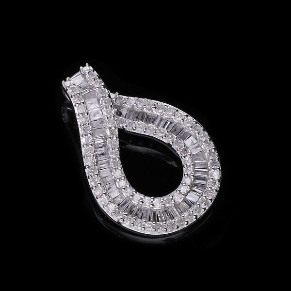 Wei&szlig;er Diamant-Anh&auml;nger, 925 Silber platiniert - 0,50 ct. image number 5