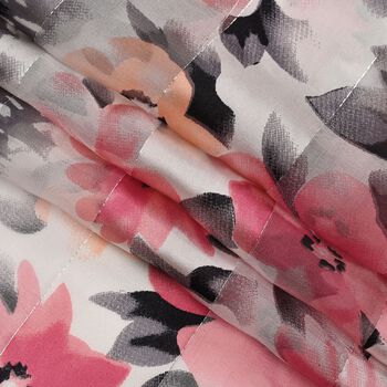 LA MAREY 100% Maulbeerseiden Schal, Schwarz-rosa