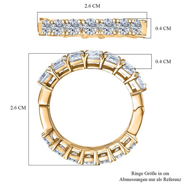 D'Joy Moissanit Ring, 925 Silber 750 Gelbgold Vermeil - 3,51 ct. image number 7