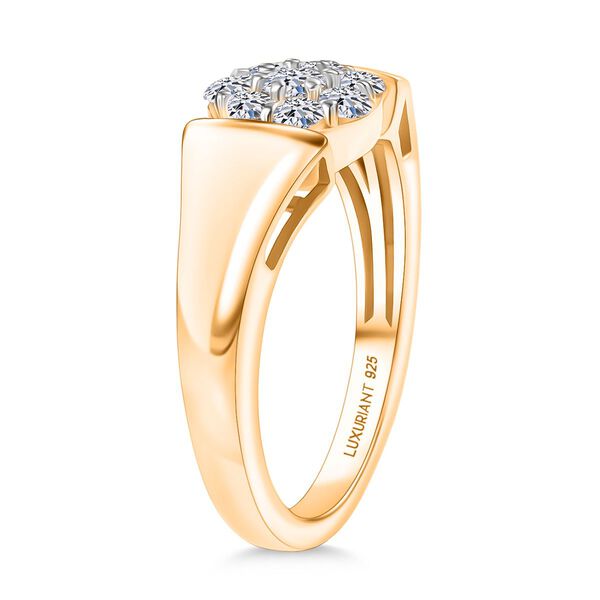 LUXURIANT DIAMOND - Lab Grown Diamant SI-GH SGL zertifiziert Ring 925 Silber 750 Gelbgold Vermeil (Größe 18.00) ca. 0.50 ct image number 4