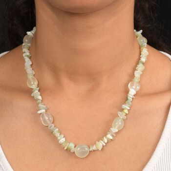 Prehnit und Serpentin Halskette, 60cm - 270 ct.