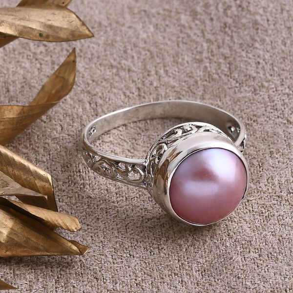 Royal Bali Kollektion- Rosa Mabe Perle Ring und Anh&auml;nger image number 2