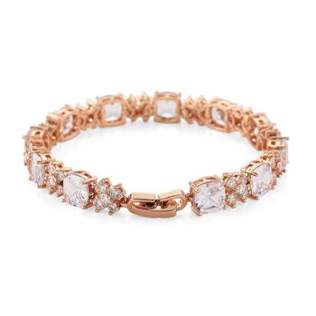 Wei&szlig;es Zirkonia 19cm XOXO Armband in Ros&eacute;goldton