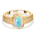 Natürlicher, äthiopischer Welo Opal Ring, 925 Silber vergoldet (Größe 17.00), ca. 1.50 ct