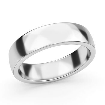 Klassischer Komfort-Bandring, 925 Silber rhodiniert