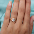 Weißer Diamant P Ring 925 Silber Vermeil YG ca. 0,26 ct. image number 2