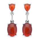 Rote Achat Ohrringe, silberfarben ca. 25.00 ct