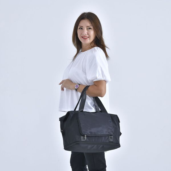 Faltbare Nylon-Reisetasche, Schwarz image number 7