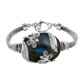 Sajen Silver- Labradorit 18,5cm Armband - 77,17 ct.