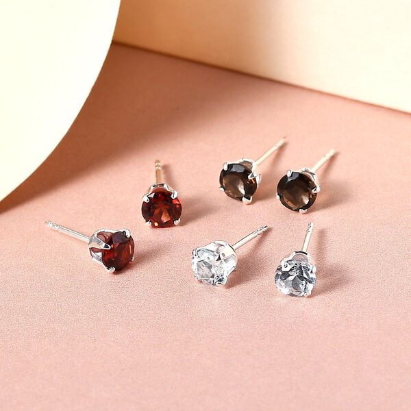 Mehrfarbige Edelstein Ohrringe, 925 Silber ca. 3.38 ct image number 3