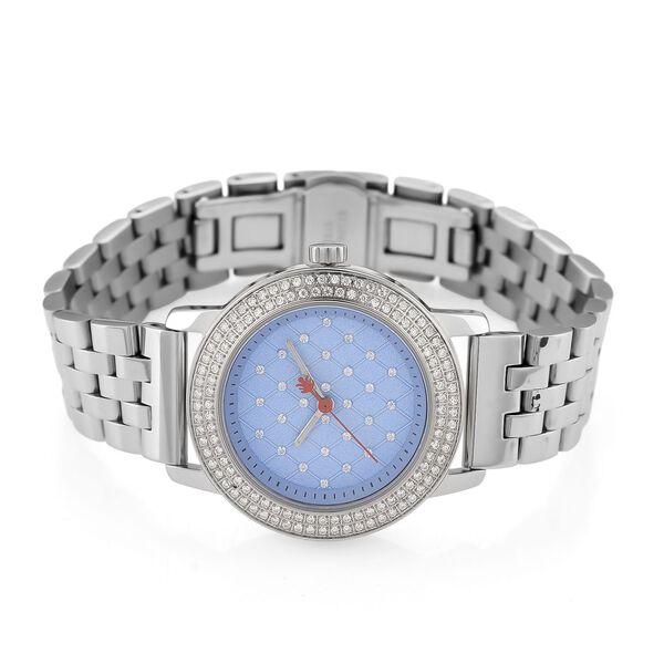 WILLIAM HUNT Moissanit-Armbanduhr, 21,59cm, 316L Edelstahl, silberfarben. image number 4