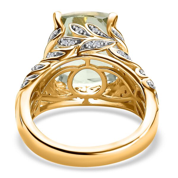 Prasiolith und Zirkon Ring - 6,52 ct. image number 6
