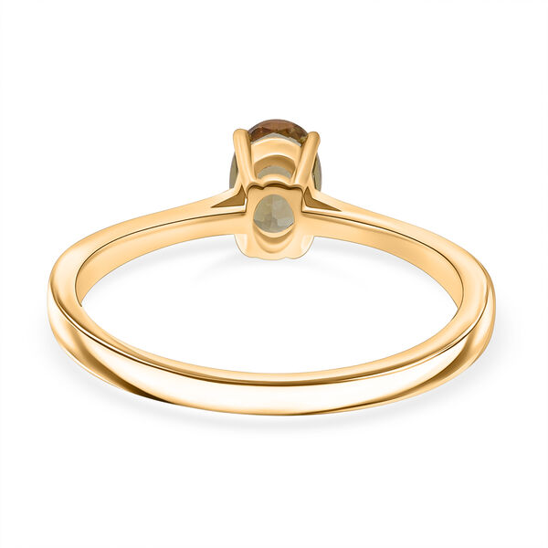 D'Joy Nat&uuml;rlicher goldener Tansanit Ring 925 Silber vergoldet (Gr&ouml;&szlig;e 21.00) ca. 0,63 ct image number 5