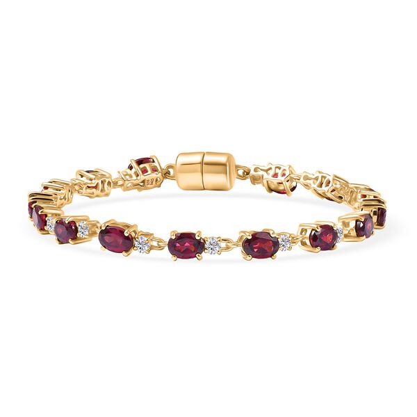 D'Joy Rhodolith Granat und Zirkon 18cm Armband - 10,46 ct.