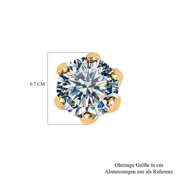 Funkelnde K&ouml;nigin - Nugget EF Moissanit Ohrringe - 1,50 ct. image number 5