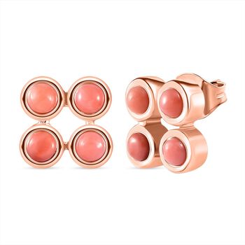 Oregon Pfirsich Opal-Ohrringe, 925 Silber ros&eacute;vergoldet ca. 0.63 ct