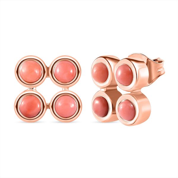 Oregon Pfirsich Opal-Ohrstecker, 925 Silber ros&eacute;vergoldet, 0,63 ct