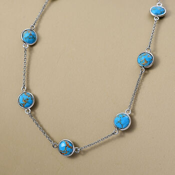 Blaue T&uuml;rkis 50cm Halskette - 22,55 ct.