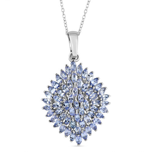 Tansanit-Anhänger mit Kette, 925 Silber platiniert ca. 4.48 ct image number 0