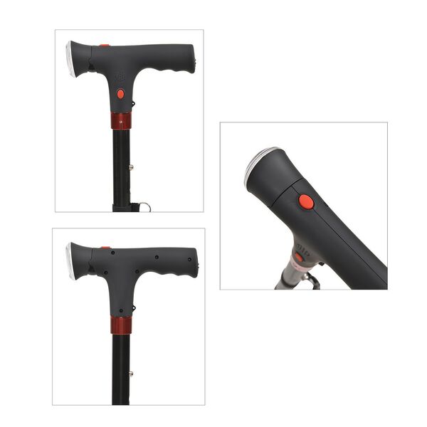 Klappbarer Smart-Walking-Stick mit drehbarem LED-Frontlicht image number 7