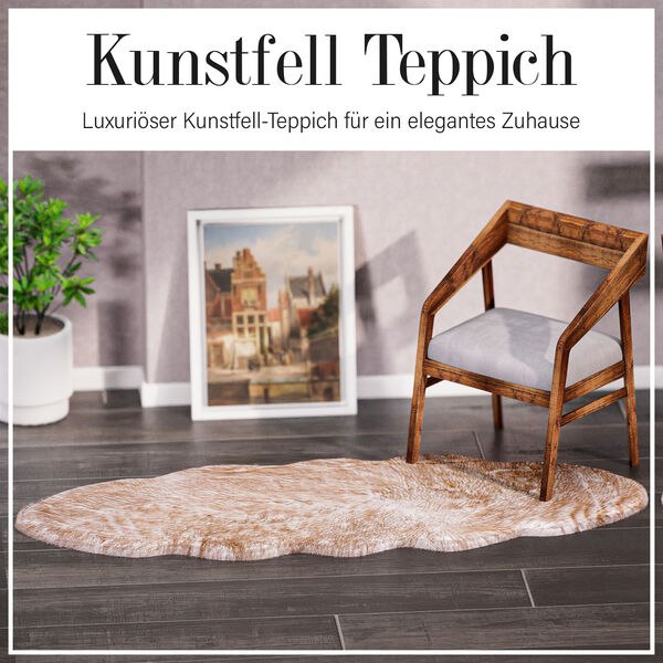 Kunstfell Teppich, weiß meliert image number 5