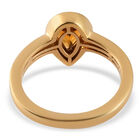 Madeira Citrin Solitär-Ring, 925 Silber vergoldet  ca. 0,64 ct image number 5