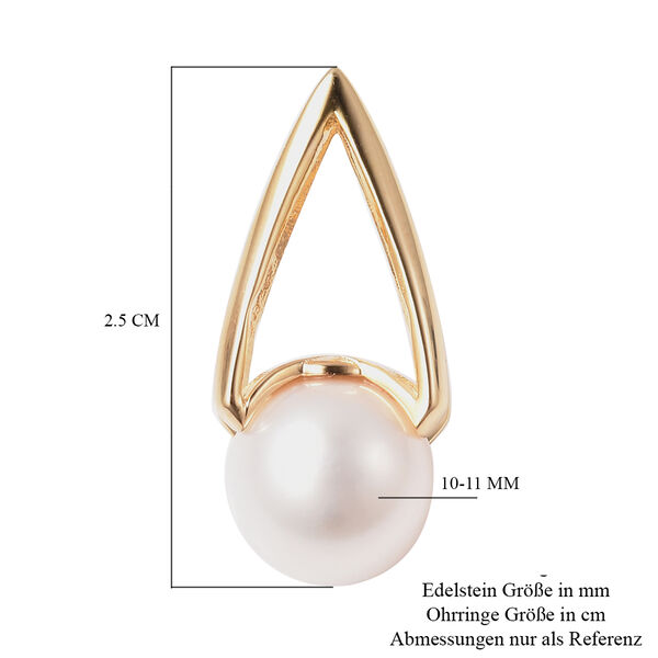 Edison Perle Ohrh&auml;nger 925 Silber Gelbgold-&Uuml;berzug&nbsp; image number 4