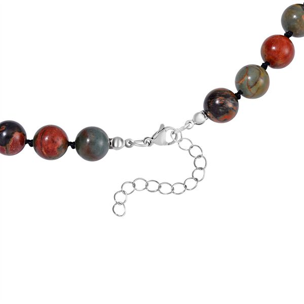 Picasso Jaspis Halskette ca. 45 cm Reiner Edelstahl ca. 284,85 ct. image number 3