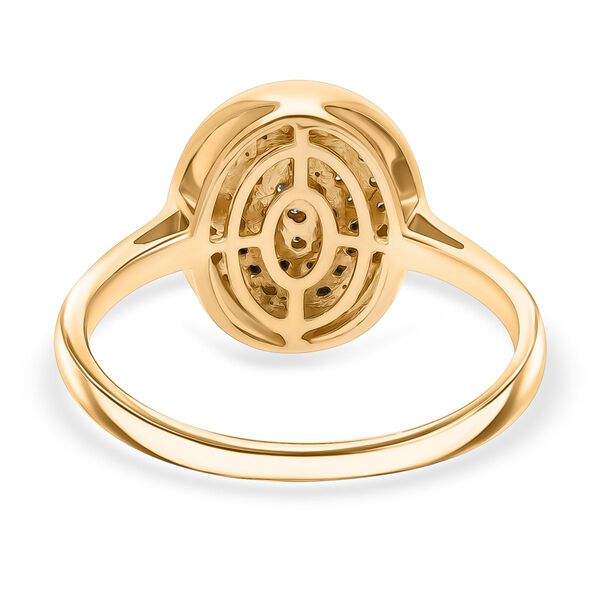 LUXURIANT SGL zertifizierter SI-GH Labor Diamant Ring, 925 Silber Gelbgold Vermeil - 0,50 ct. image number 4