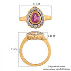 Premium Ilakaka rosa Saphir und Zirkon Ring, 925 Silber vergoldet image number 6
