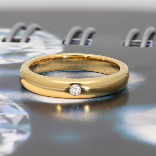 Solitär Bandring in Silber mit Gelbgold Vermeil image number 1