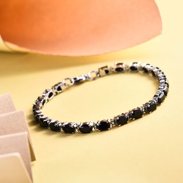Schwarzer Spinell Armband ca. 20 cm Edelstahl ca. 14,97 ct image number 2