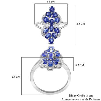 Tansanit und Zirkon Ring - 2,41 ct.
