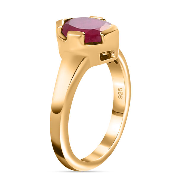 Afrikanischer Rubin-Ring, (Fissure gefüllt), 925 Silber vergoldet image number 5