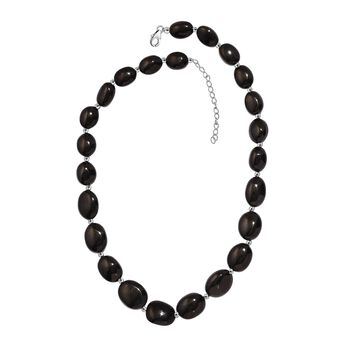 Elite Shungit Halskette ca. 45 cm 925 Silber rhodiniert ca. 175,00 ct.