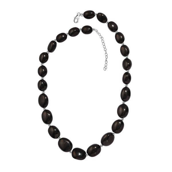 Elite Shungit Halskette ca. 45 cm 925 Silber rhodiniert ca. 175,00 ct. image number 4