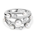 EVER TRUE Süßwasser Perle (5-5.5 mm) Ring Nickelfreies Messing (Größe 18.00), Silberfarben