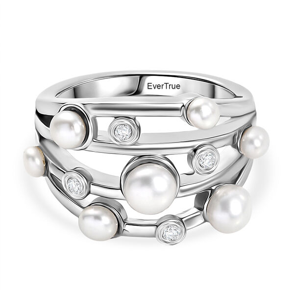 EVER TRUE S&uuml;&szlig;wasser Perle (5-5.5 mm) Ring Nickelfreies Messing (Gr&ouml;&szlig;e 18.00), Silberfarben