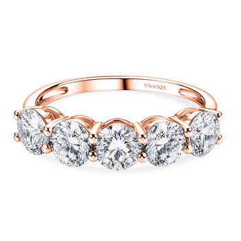 D'Joy Moissanit Ring, 925 Silber ros&eacute;vergoldet - 2,29 ct.
