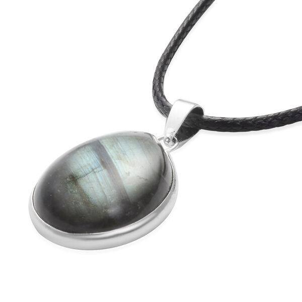 Labradorit-Anh&auml;nger mit Kette, 45+5 cm, Messing ca. 28,50 ct image number 3