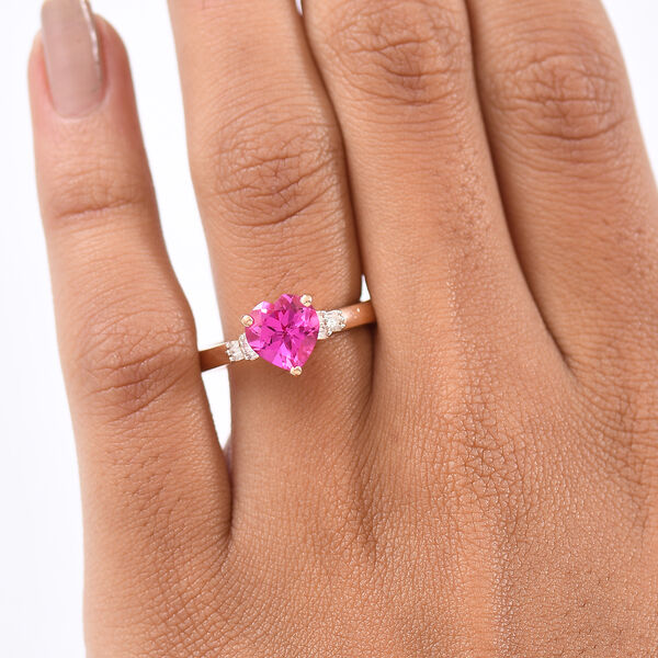 LUXURIANT AAA Labor Rosa Saphir und Diamant Ring - 2,72 ct. image number 3