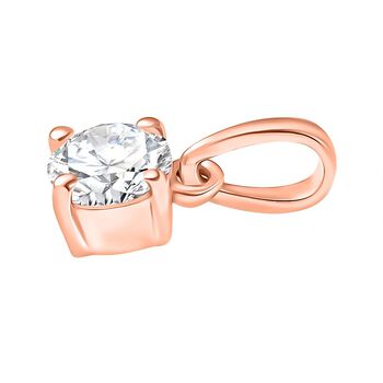 Moissanit Anh&auml;nger, 925 Silber 750 Ros&eacute;gold Vermeil - 0,46 ct.