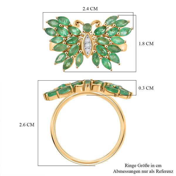 Kagem sambischer Smaragd und Zirkon Ring - 1,94 ct. image number 7