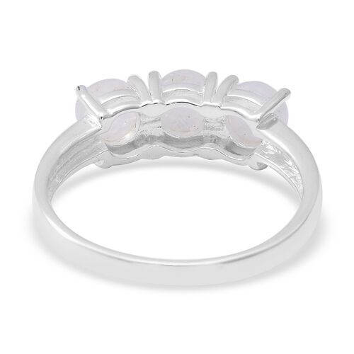 Regenbogen Mondstein 3 Stein Ring 925 Silber platiniert ca. 3,11 ct image number 3