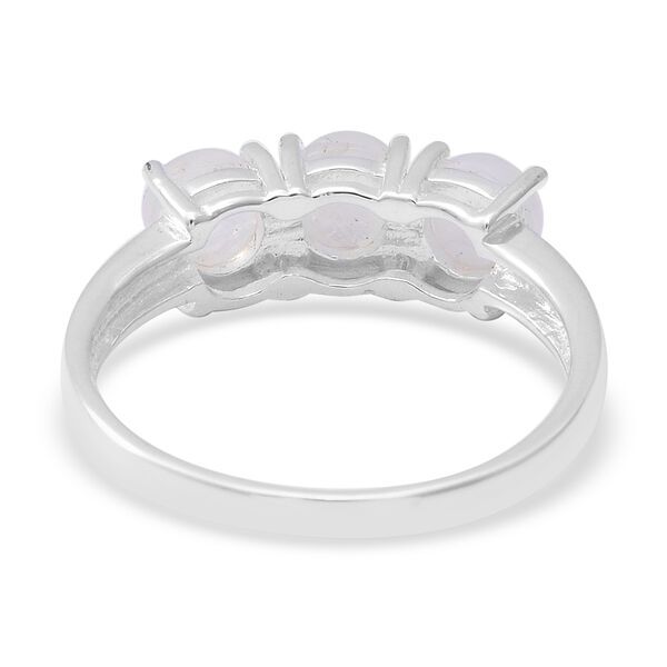 Regenbogen Mondstein 3 Stein Ring 925 Silber platiniert  ca. 3,11 ct image number 3