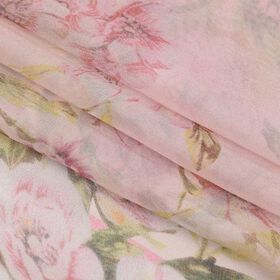 LA MAREY 100% Maulbeerseiden Schal, Rosa mit floralem Muster