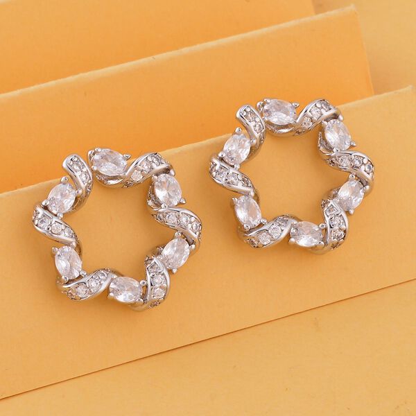 Wei&szlig;e Zirkonia-Ohrringe image number 2